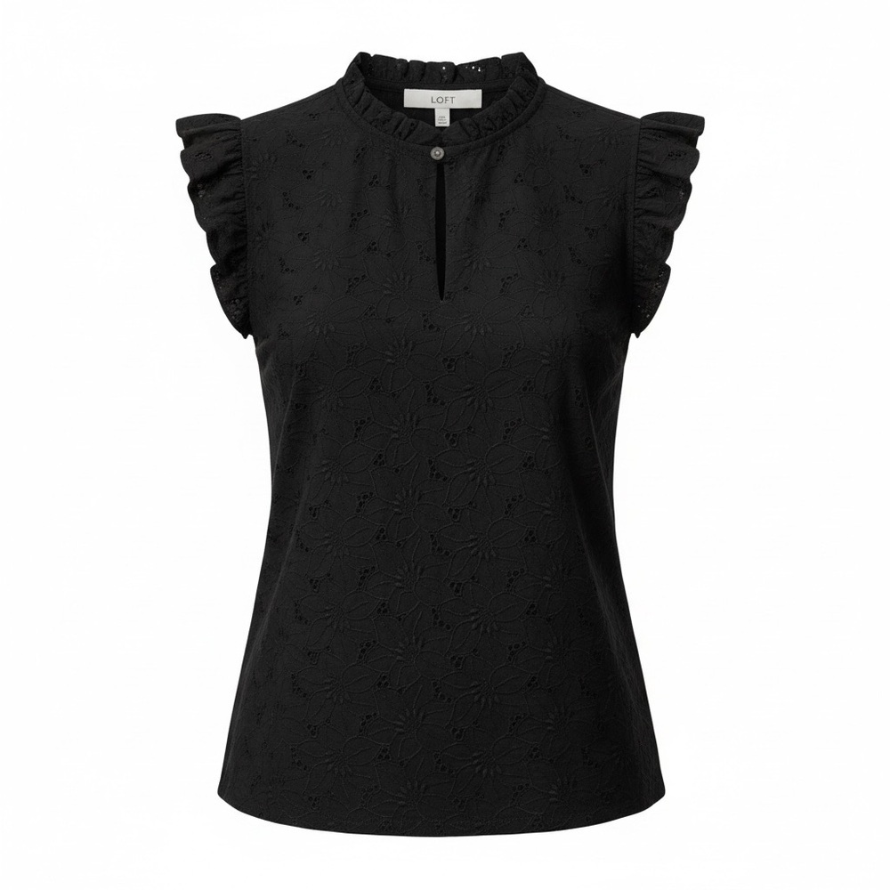 Loft NWT black eyelet top, XXSP